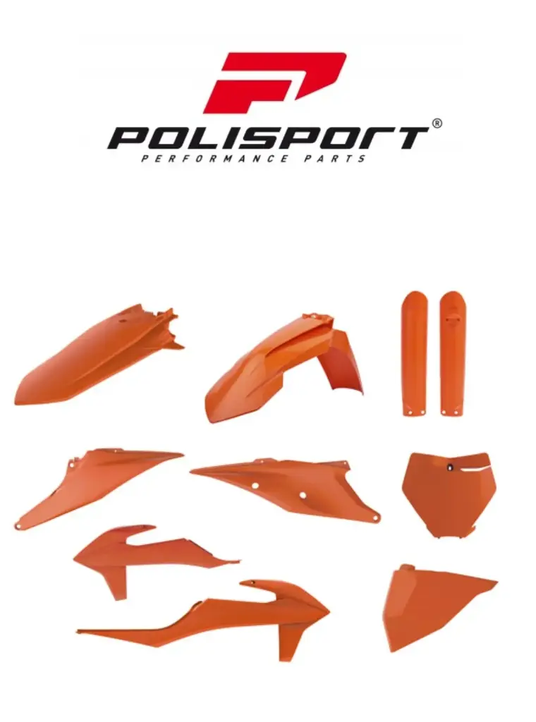Kit Plastique POLISPORT KTM Orange /Orange -Noir-Blanc (125SX, 2019)
