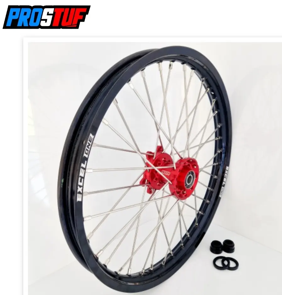 Roue Complète avant FUSION EXCEL/PROSTUF HONDA 21x1.60 Noir/Rouge