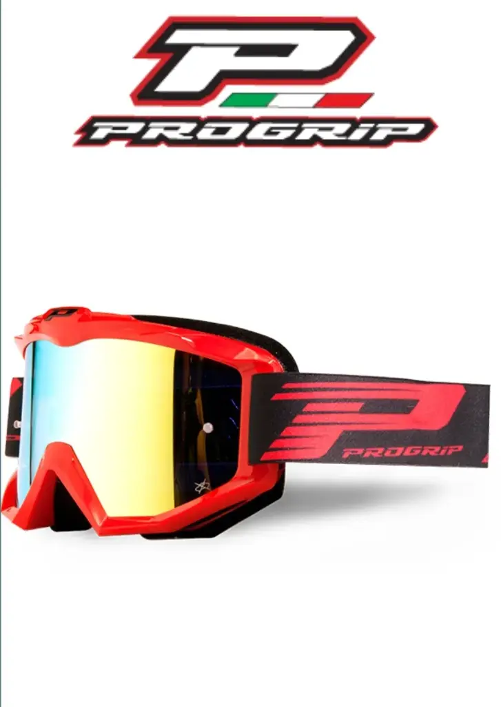 Masque ProGrip Atzaki Mirror 3201 Rouge Fluo OTG