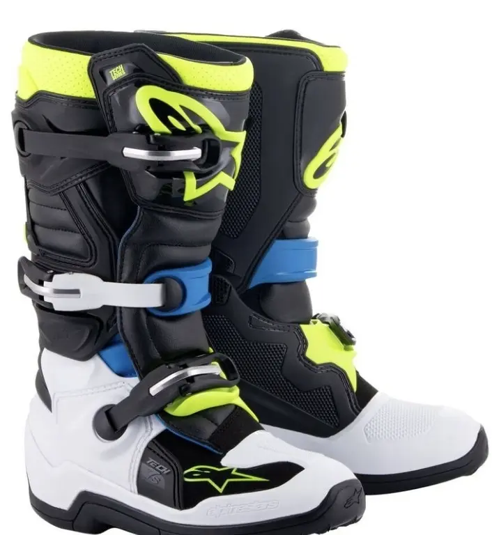 Bottes ALPINESTARS Tech7S Black Enamel Blue/Yellow Fluo Enfant
