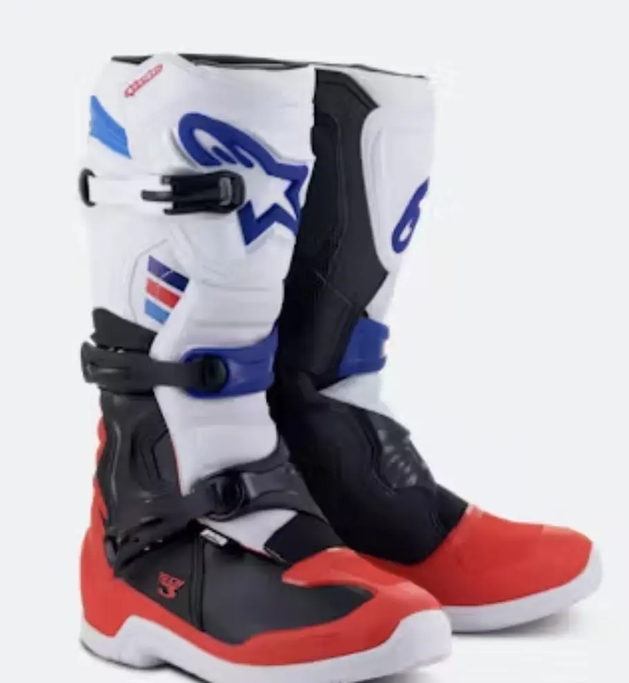 Bottes ALPINESTARS Tech 3 Blanc/Rouge/Bleu Foncé