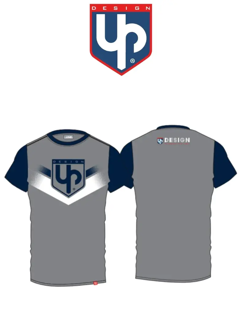 Tee-Shirt Up Design Speed Gris/Bleu marine