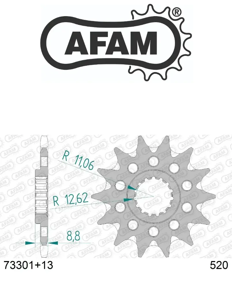 Pignon #520 SC AFAM KTM 2020-2025 (EXC150, 2020, 12)
