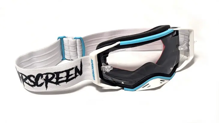 Masque AirScreen AERO 02 EX avec Ecran Ouvrant Blanc/Noir/Bleu