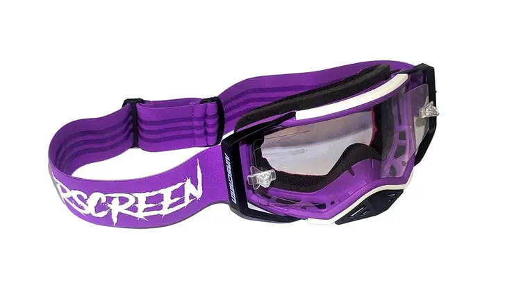 Masque AirScreen AERO 05 EX avec Ecran Ouvrant Mauve/Blanc/Noir