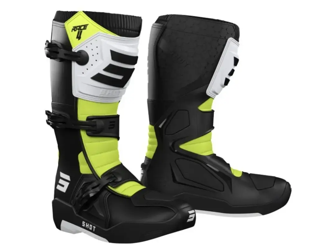 Bottes SHOT RACE 4 Black White Neon Yellow