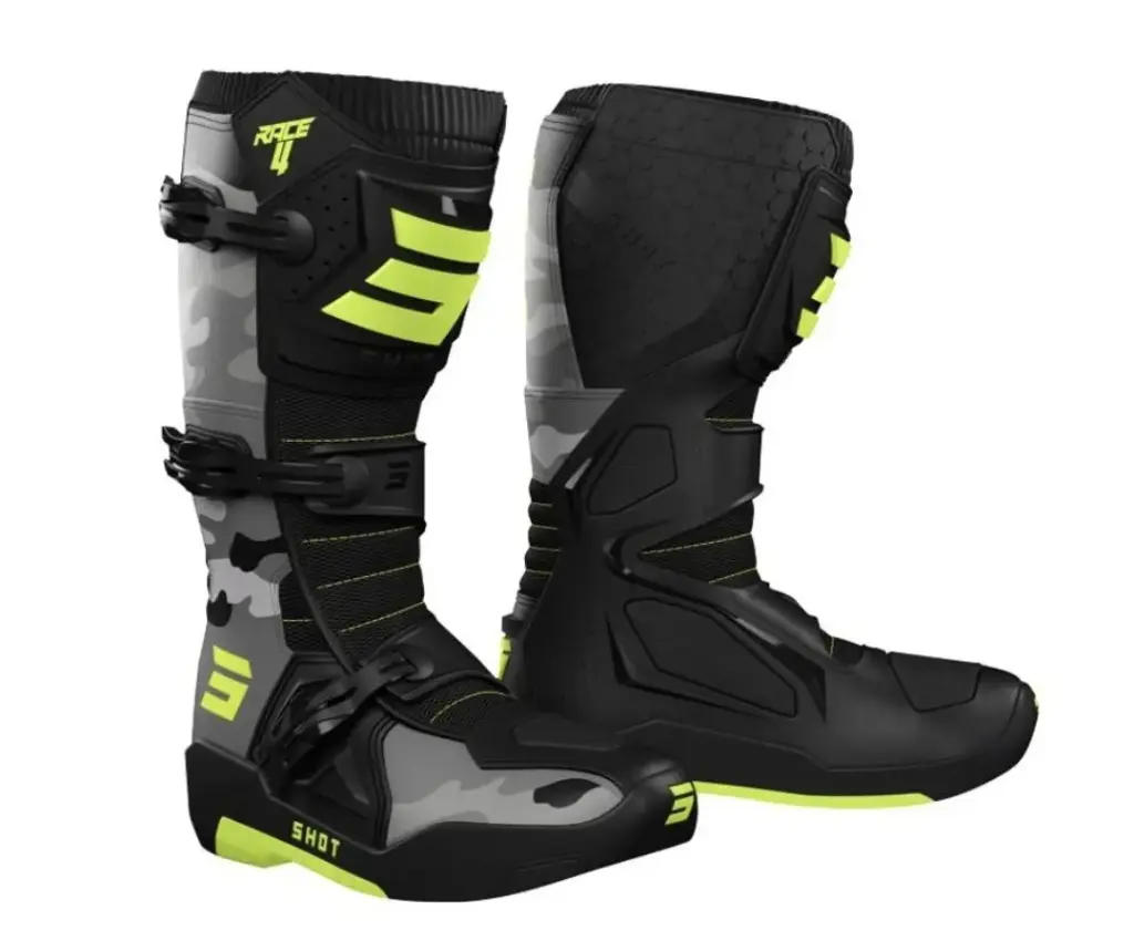 Bottes SHOT RACE 4 Camo Neon Yellow