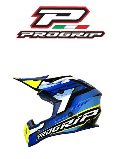 Casque PROGRIP Bleu/Jaune Fluo