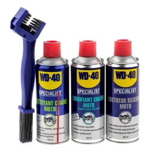 [SPRAY33345-B] Kit Entretien Chaîne 3 Produits WD40 + brosse