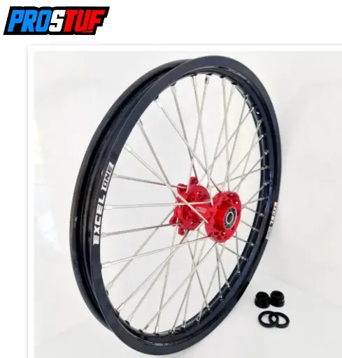 [002 00008] Roue Complète avant FUSION EXCEL/PROSTUF HONDA 21x1.60 Noir/Rouge