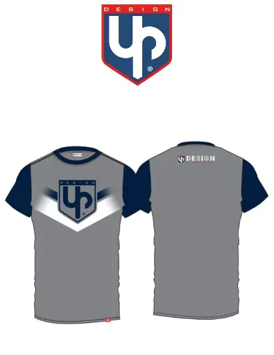 [88TSMCO2L] Tee-Shirt Up Design Speed Gris/Bleu marine