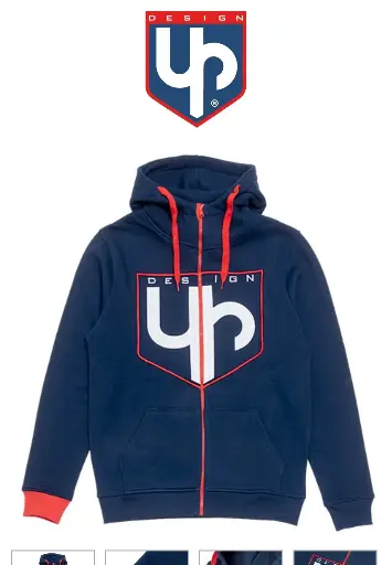 [88HBXL] Sweat Hoodie Up Design Bleu