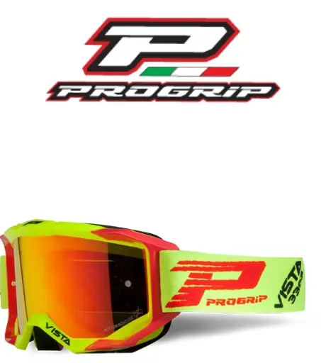 [3303FL18JFR] Masque ProGrip Vista 3303 Mirror Rouge/Jaune fluo OTG