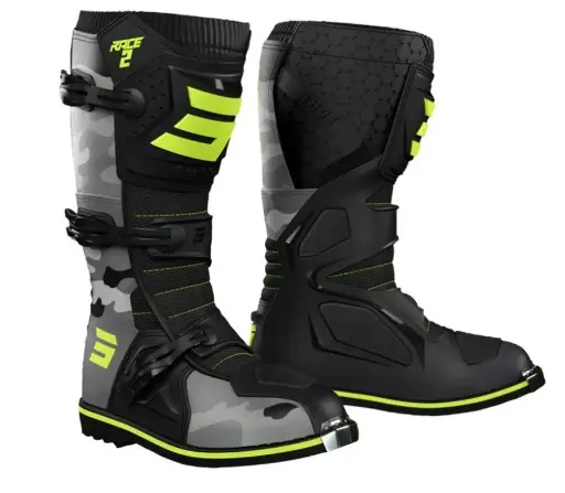 [A09-24D2-A06] Bottes SHOT RACE2 KID Camo/Neon Yellow