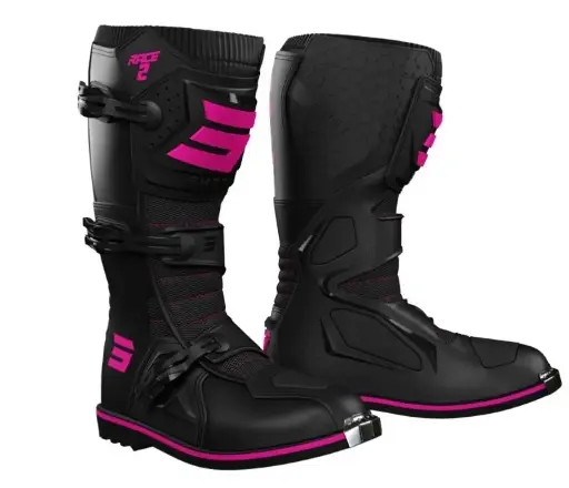 [A09-24D2-A03] Bottes SHOT RACE2 KID Black/Pink