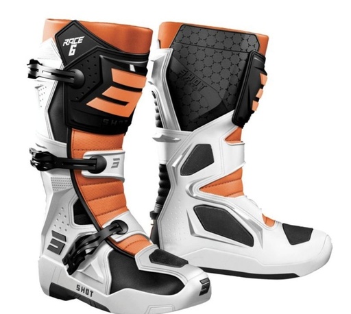[A09-24B1-A08] Bottes SHOT RACE 6 Black White Orange