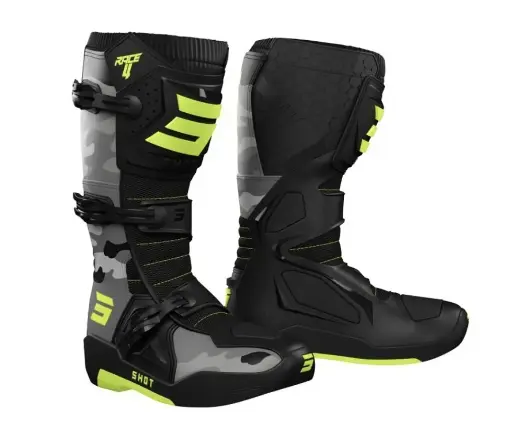 [A09-24C1-A01] Bottes SHOT RACE 4 Camo Neon Yellow