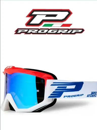 [3201FLRBL] Masque ProGrip Atzaki Mirror Two 3201 Rouge/Blanc OTG