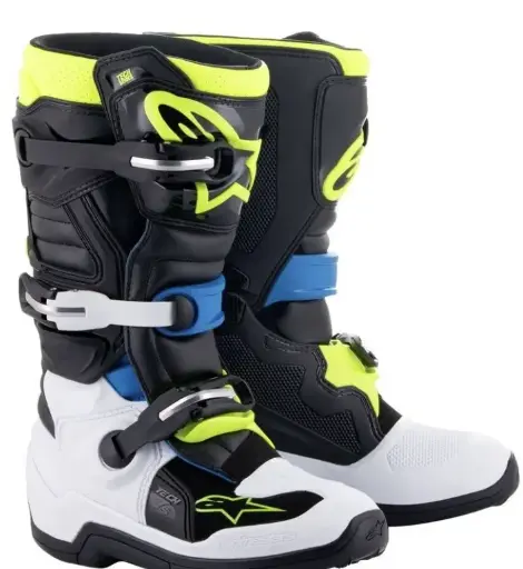 [34110620] Bottes ALPINESTARS Tech7S Black Enamel Blue/Yellow Fluo Enfant