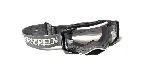 [001-017-03] Masque AirScreen AERO 03 EX avec Ecran Ouvrant Gris/Blanc/Noir