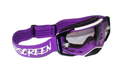 [001-017-05] Masque AirScreen AERO 05 EX avec Ecran Ouvrant Mauve/Blanc/Noir